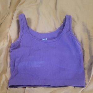 Vibrant Purple Fitted Crop Tank Top